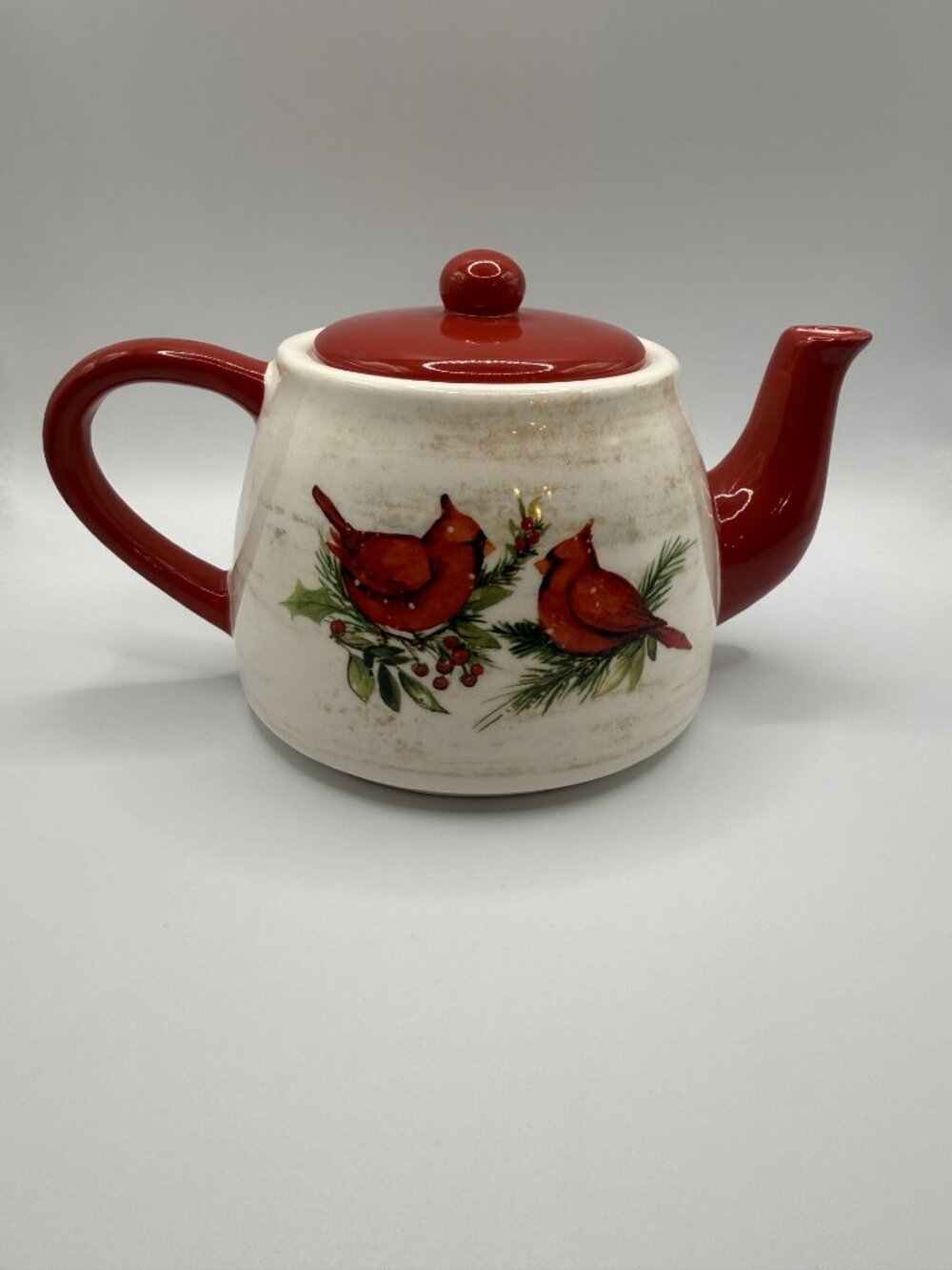 Cracker Barrel 'Red Cardinals' Ceramic Teapot